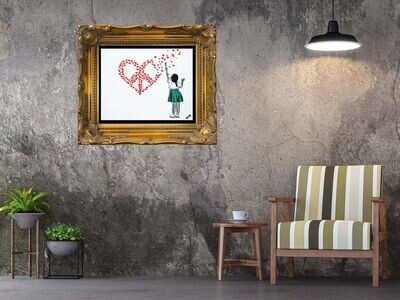 Heart of Hearts CND Girl Green - Hand-Sprayed Art on Bockingford Paper