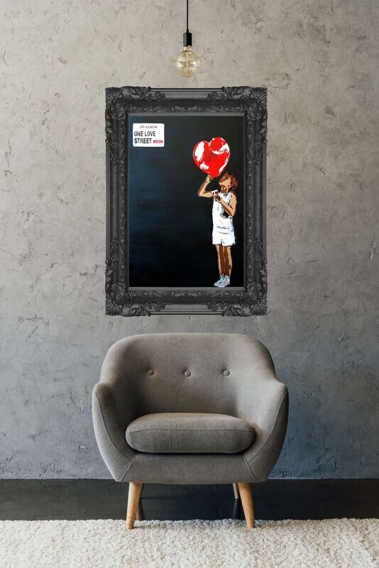 One Love Bubble Girl, Brxton - Limited Edition A1 On Black Board