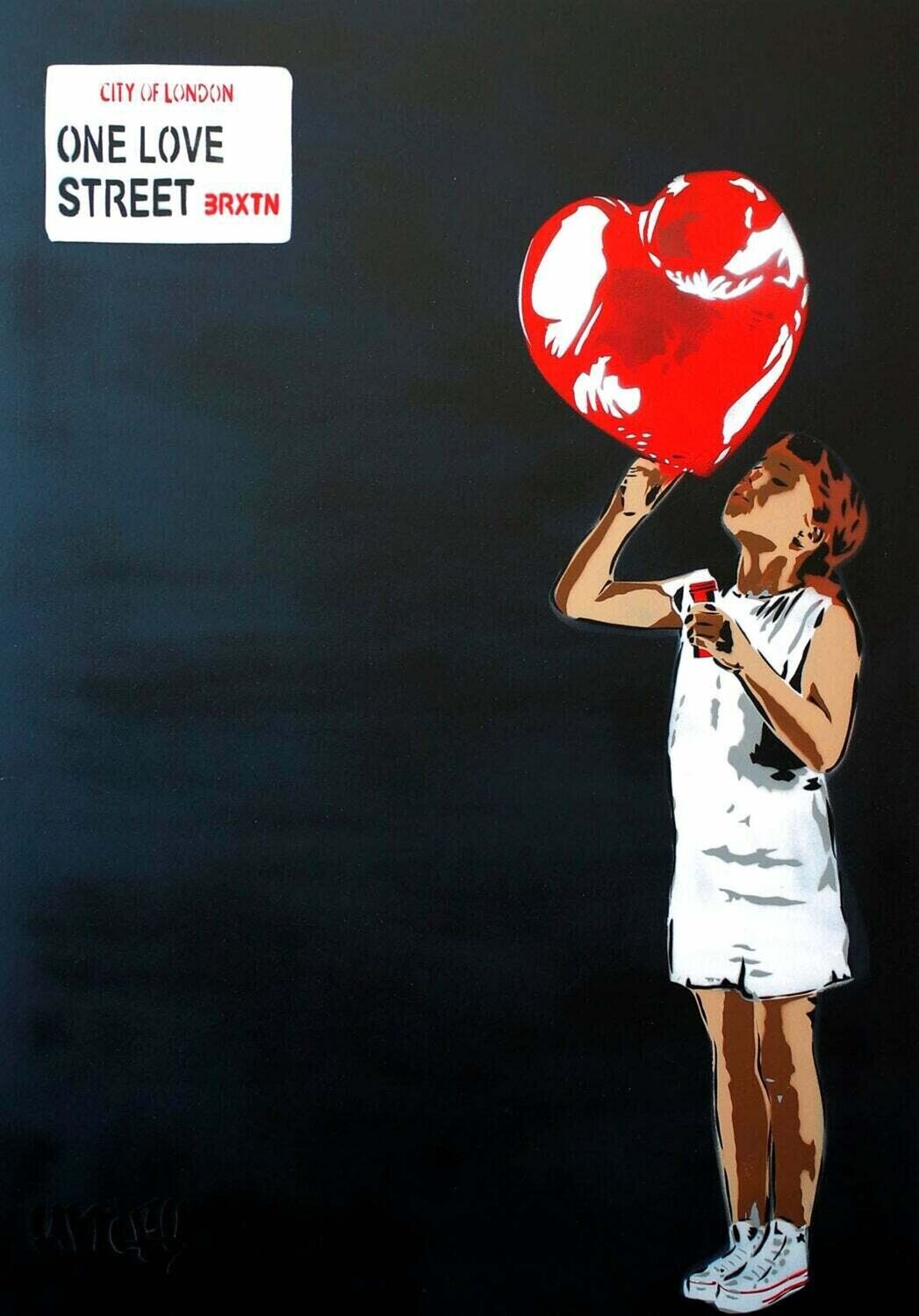 One Love Bubble Girl, Brxton - Limited Edition (Previously Framed) On Black Board