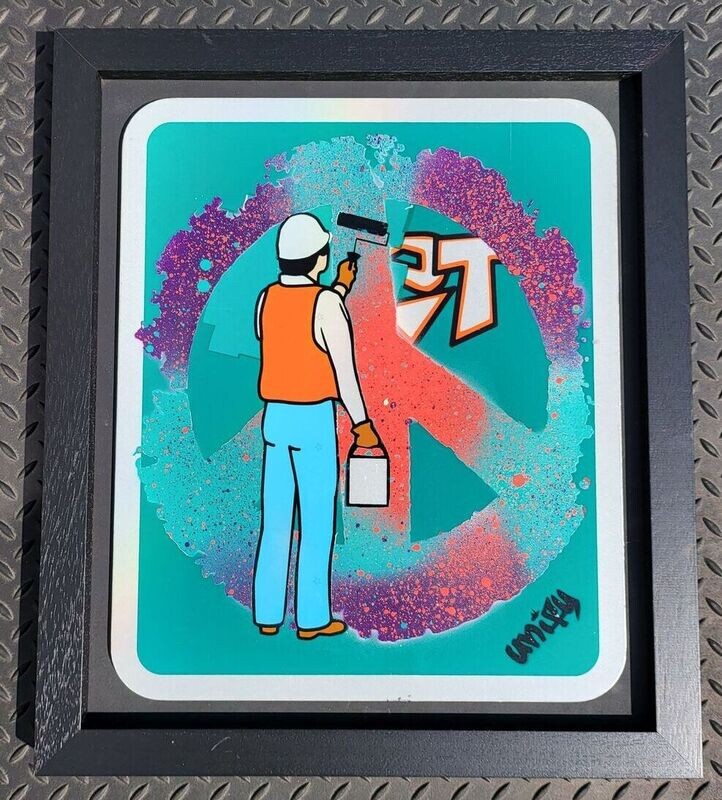 Love Peace Anti-Graffiti Sign 180 Colours Framed - Reloved Series