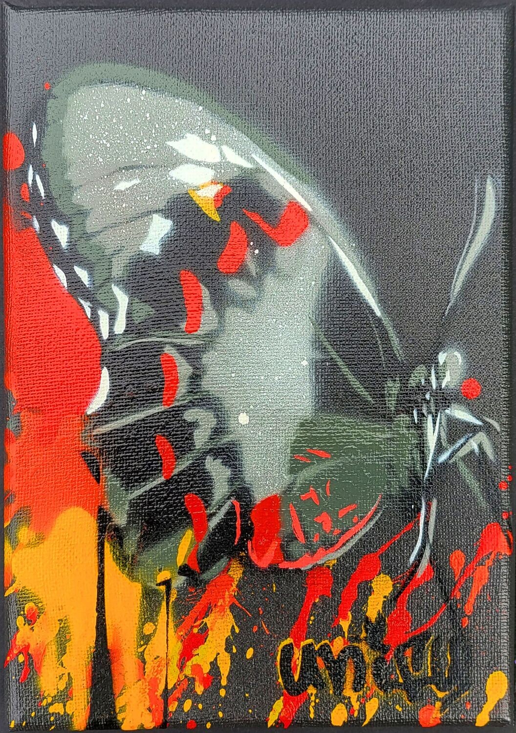 Dripping Butterfly Fire Colours - Mini Canvas