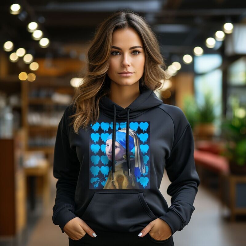 Girl with the Smiley Earring Hoodie Original Artwork by Unify