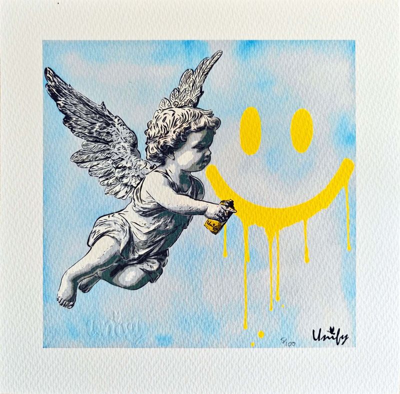 Paint Me A Smile Cherub - Blue Print