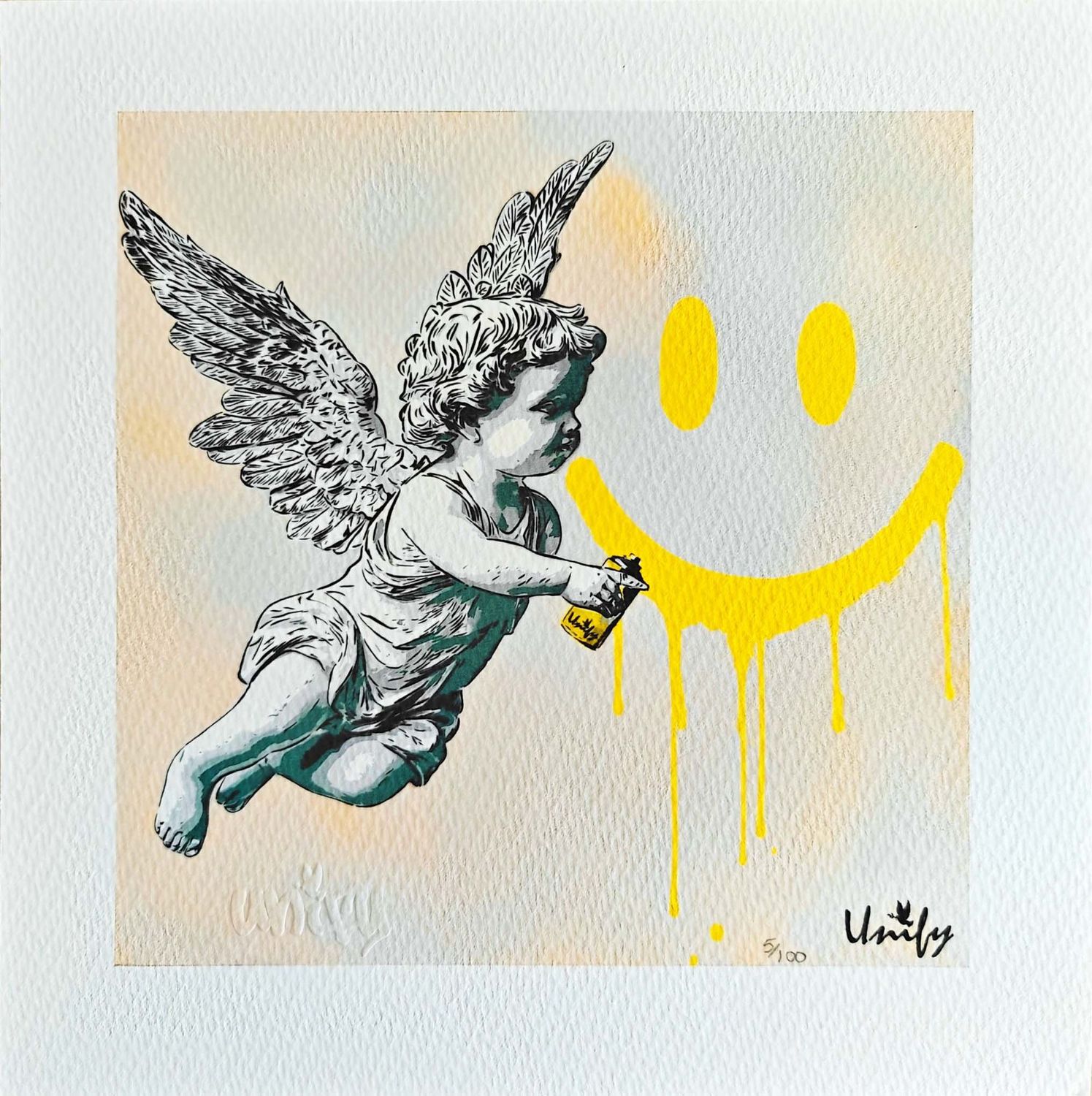 Paint Me A Smile Cherub - Orange Print