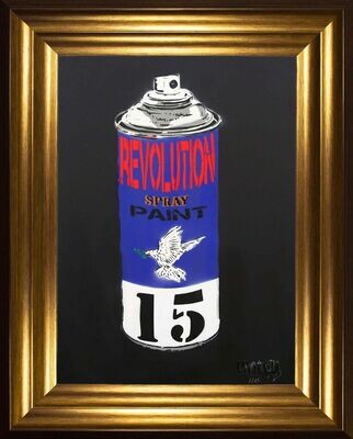 Revolution Spray Paint Can (Purple) - Limited Edition (Previously Framed) On Black Board Revolution Spray Paint Can (Purple) - Limited Edition (Previously Framed) On Black Board