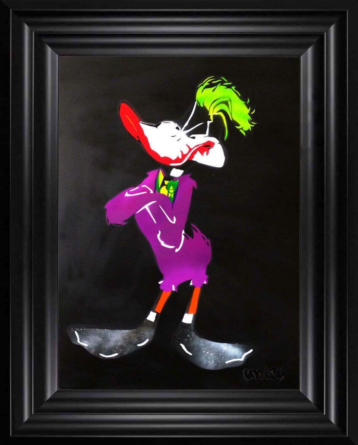Daffy the Joker - Limited Edition (Previously Framed) On Black Board Daffy the Joker - Limited Edition (Previously Framed) On Black Board