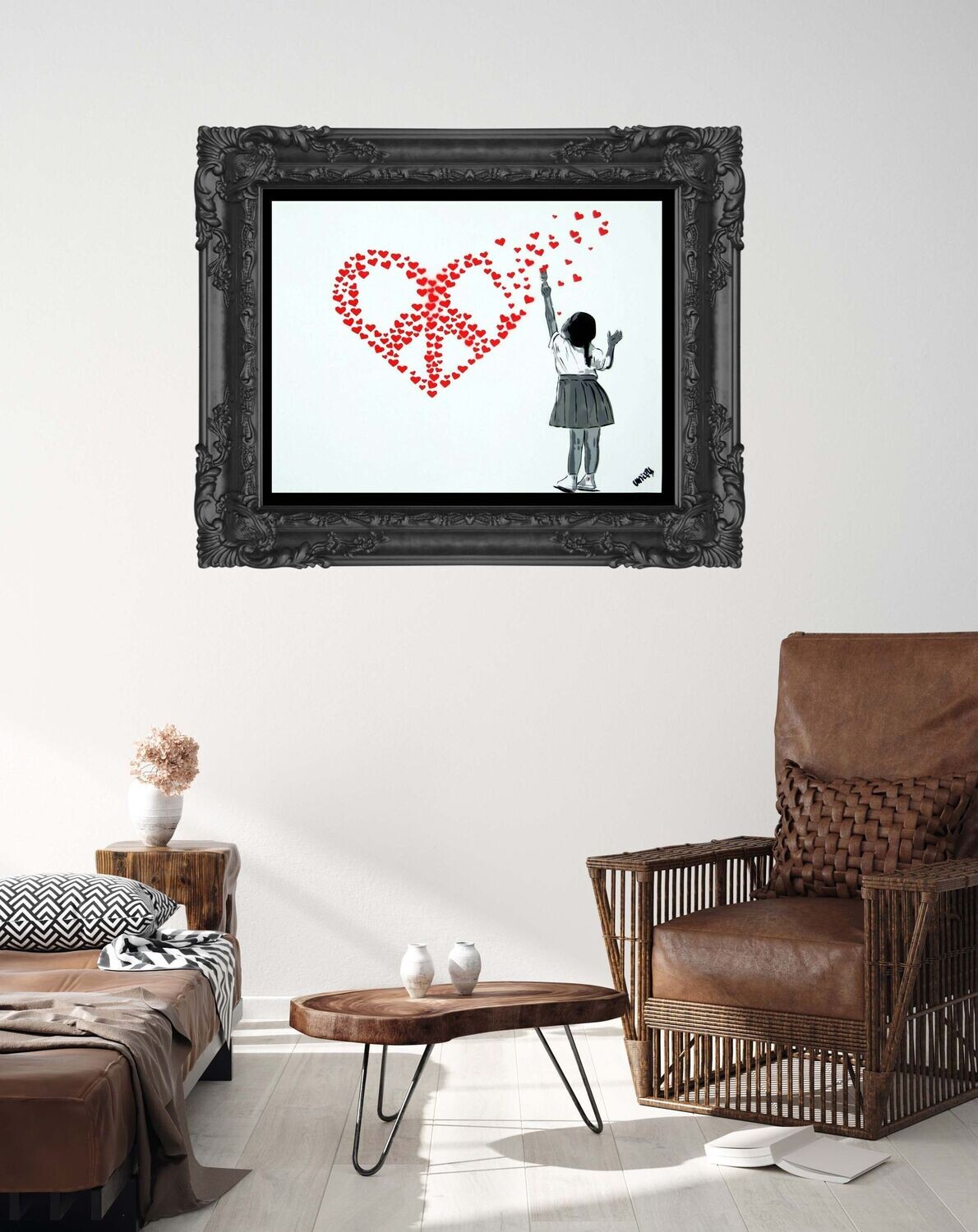 Heart of Hearts CND Girl Grey - Hand-Sprayed Art on Bockingford Paper Heart of Hearts CND Girl Grey - Hand-Sprayed Art on Bockingford Paper