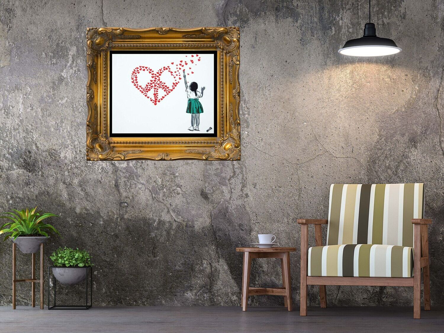 Heart of Hearts CND Girl Green - Hand-Sprayed Art on Bockingford Paper Heart of Hearts CND Girl Green - Hand-Sprayed Art on Bockingford Paper