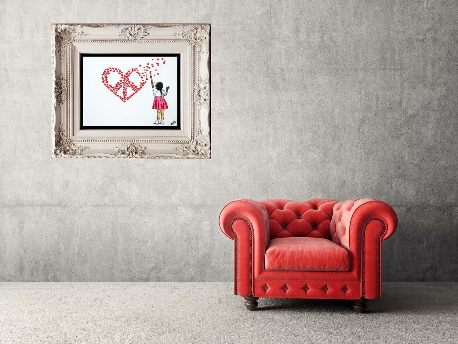Heart of Hearts CND Girl Colour - Hand-Sprayed Art on Bockingford Paper Heart of Hearts CND Girl Colour - Hand-Sprayed Art on Bockingford Paper