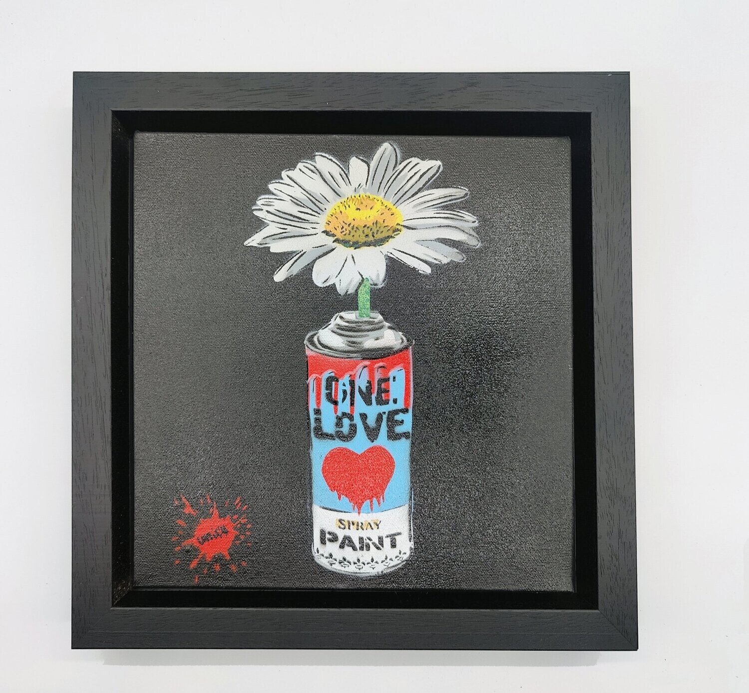 One Love Pop Art Can (Babylon Blue) with Wild Daisy Canvas with Float Frame One Love Pop Art Can (Babylon Blue) with Wild Daisy Canvas with Float Frame