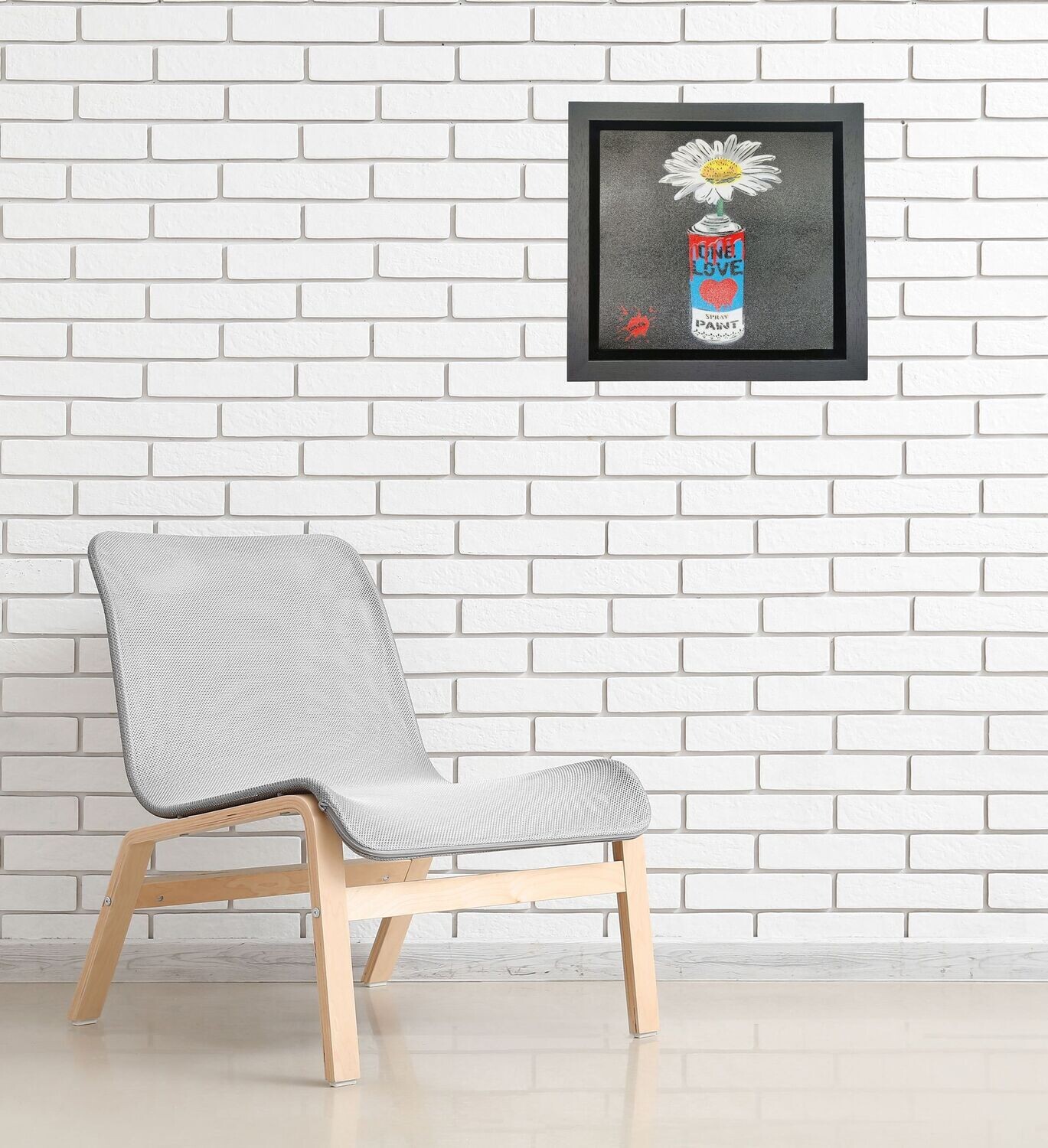 One Love Pop Art Can (Lenor Blue) with Wild Daisy Canvas with Float Frame One Love Pop Art Can (Lenor Blue) with Wild Daisy Canvas with Float Frame