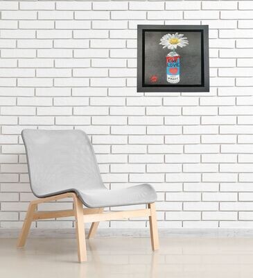 One Love Pop Art Can (Lenor Blue) with Wild Daisy Canvas with Float Frame One Love Pop Art Can (Lenor Blue) with Wild Daisy Canvas with Float Frame