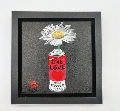 One Love Pop Art Can (Strawberry Pink) with Wild Daisy Canvas with Float Frame One Love Pop Art Can (Strawberry Pink) with Wild Daisy Canvas with Float Frame