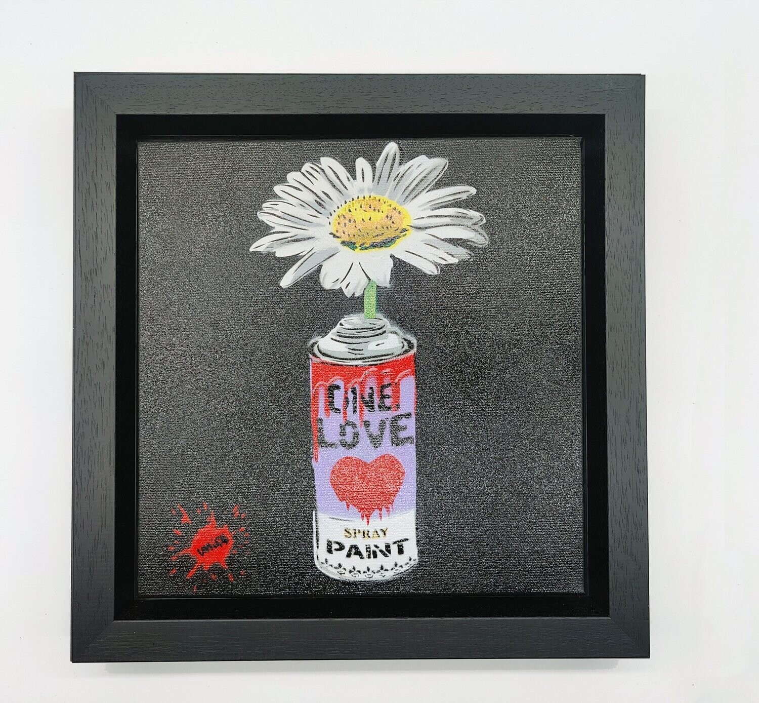 One Love Pop Art Can (Lavender Purple) with Wild Daisy Canvas with Float Frame One Love Pop Art Can (Lavender Purple) with Wild Daisy Canvas with Float Frame