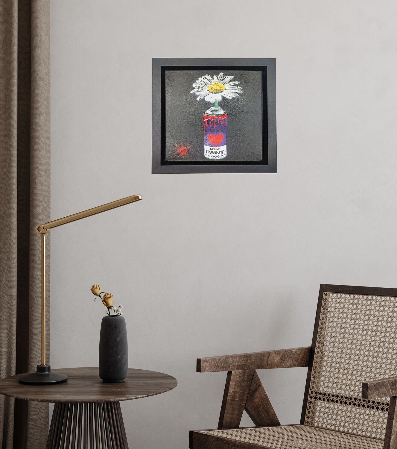One Love Pop Art Can (Ultraviolet - Purple) with Wild Daisy Canvas with Float Frame One Love Pop Art Can (Ultraviolet - Purple) with Wild Daisy Canvas with Float Frame