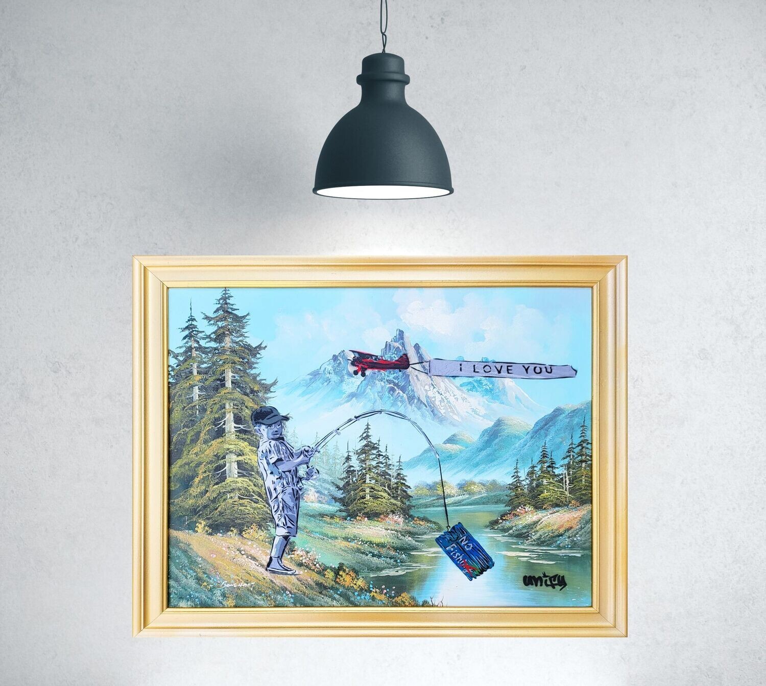 No Fishing Canvas Framed - Reloved Series No Fishing Canvas Framed - Reloved Series