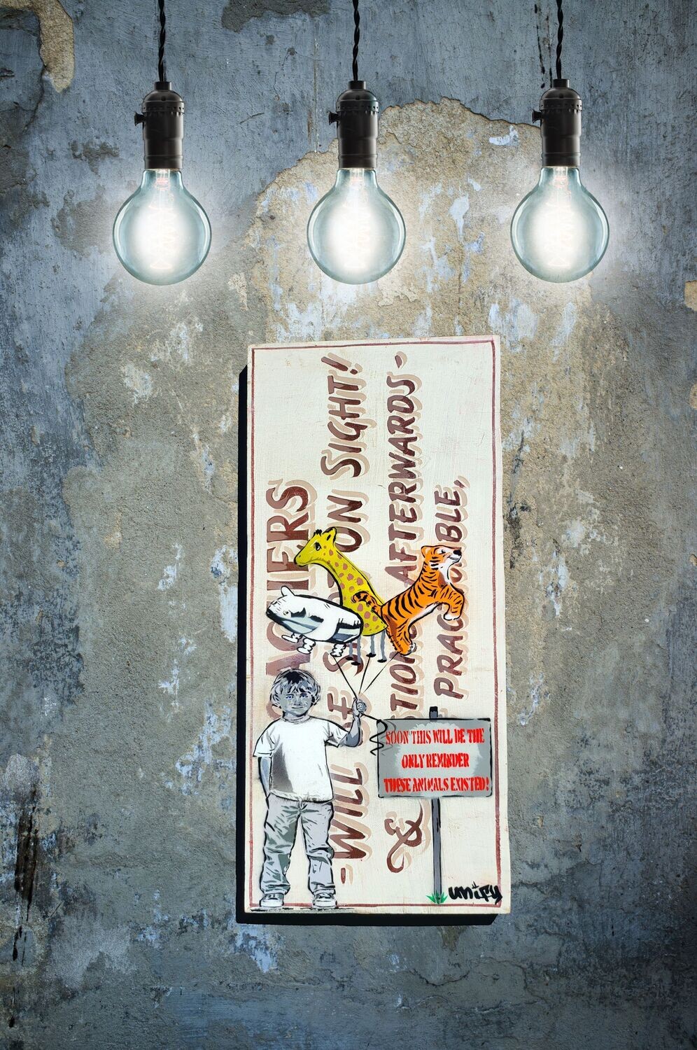 Endangered Animals on Poaching Sign - Reloved Series Endangered Animals on Poaching Sign - Reloved Series