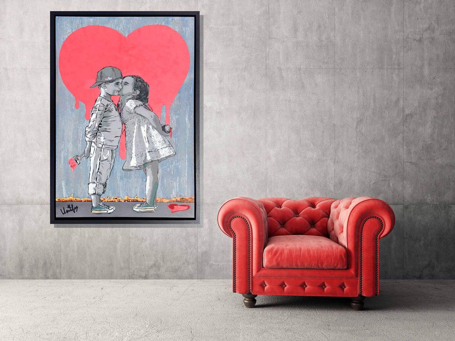 For the Love of Art Canvas in Float Frame