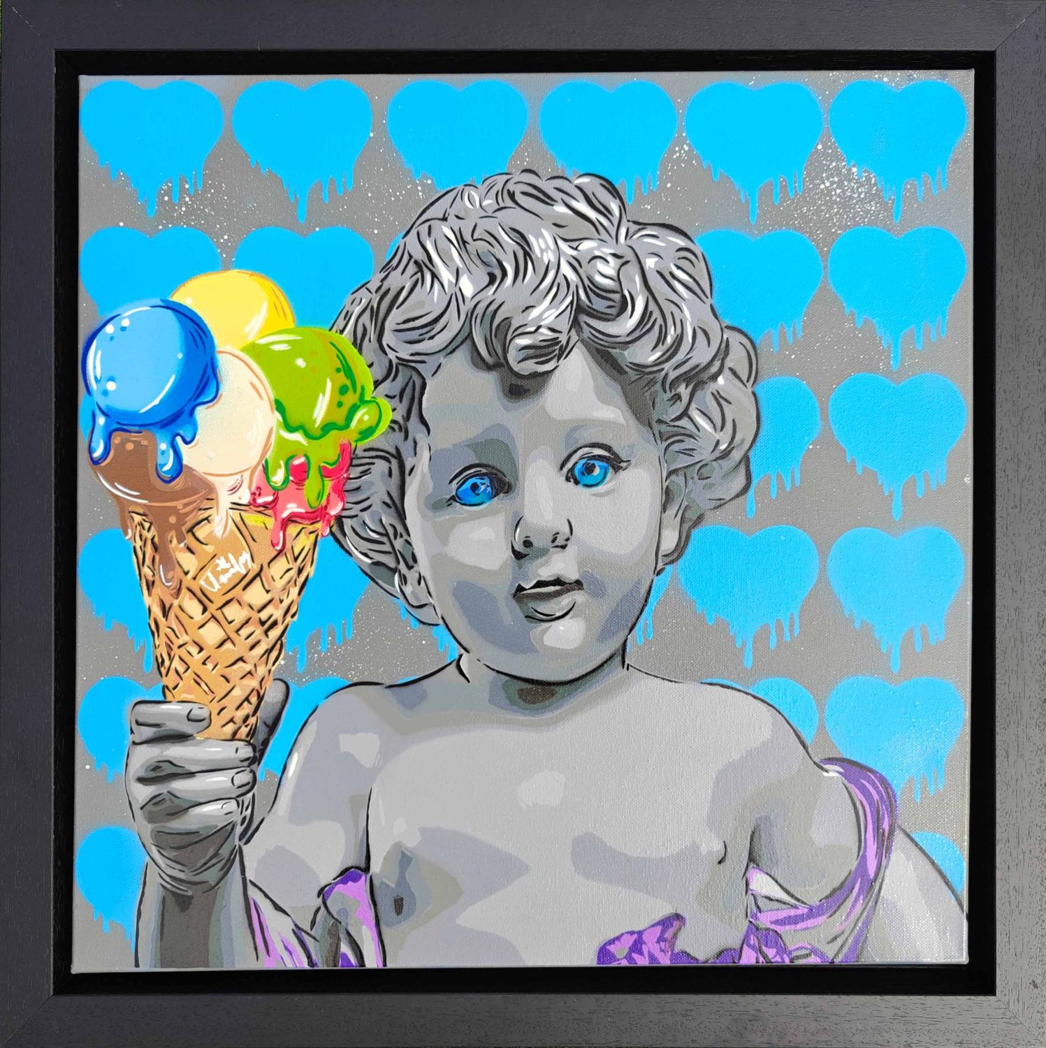 Pick a Flava Cherub Canvas in Float Frame