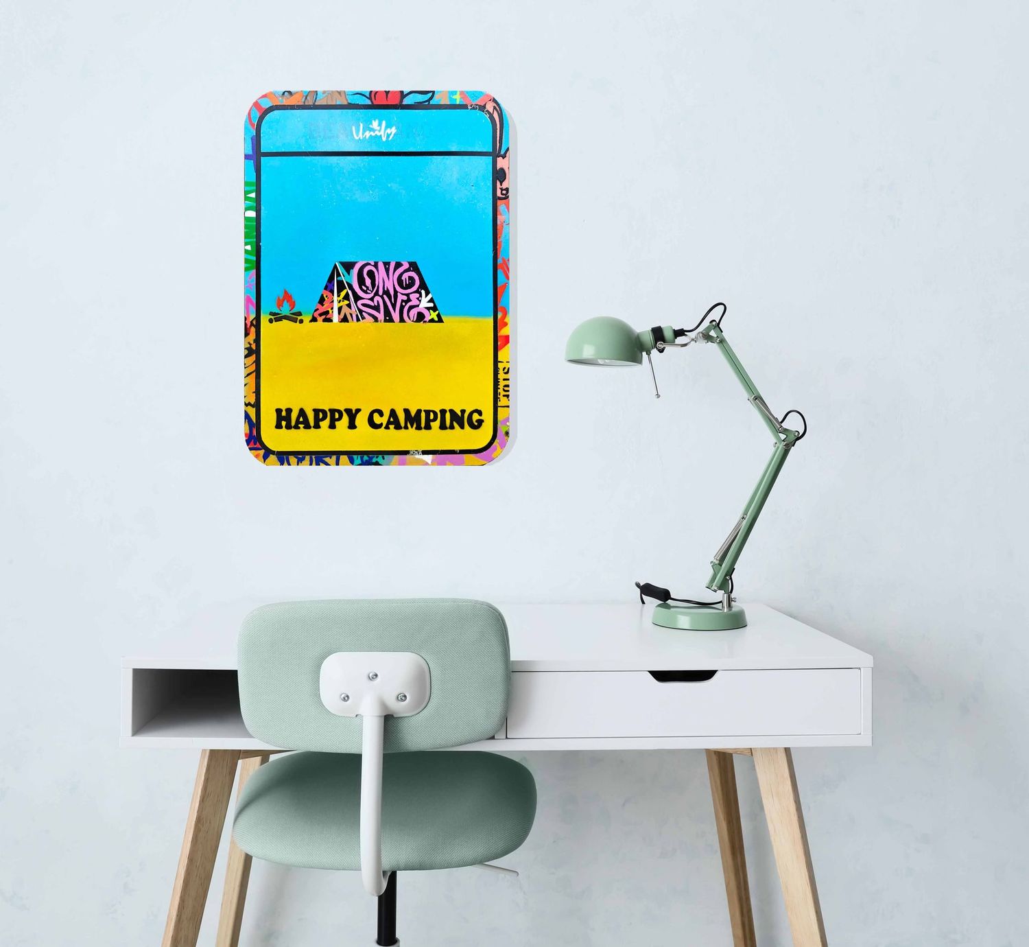 Happy Camping on Reclaimed Sign Happy Camping on Reclaimed Sign