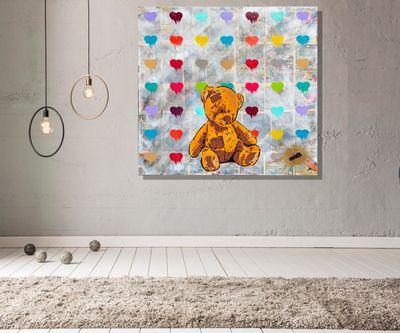 Hug a Bear with Dripping Hearts