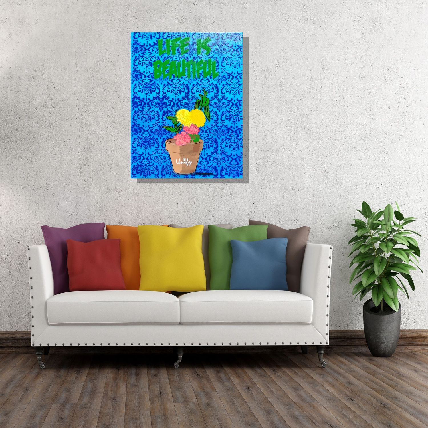 Life is Beautiful Canvas Sky Blue Life is Beautiful Canvas Sky Blue