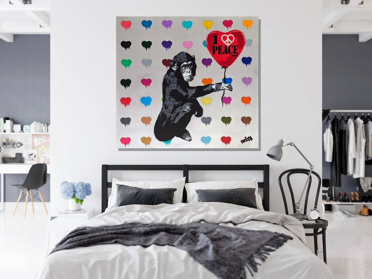 I love Peace Chimp with Dripping Hearts I love Peace Chimp with Dripping Hearts