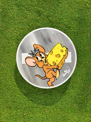 Jerry King of Cheese on a No Entry Sign