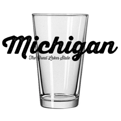Michigan Script - Pint Glass