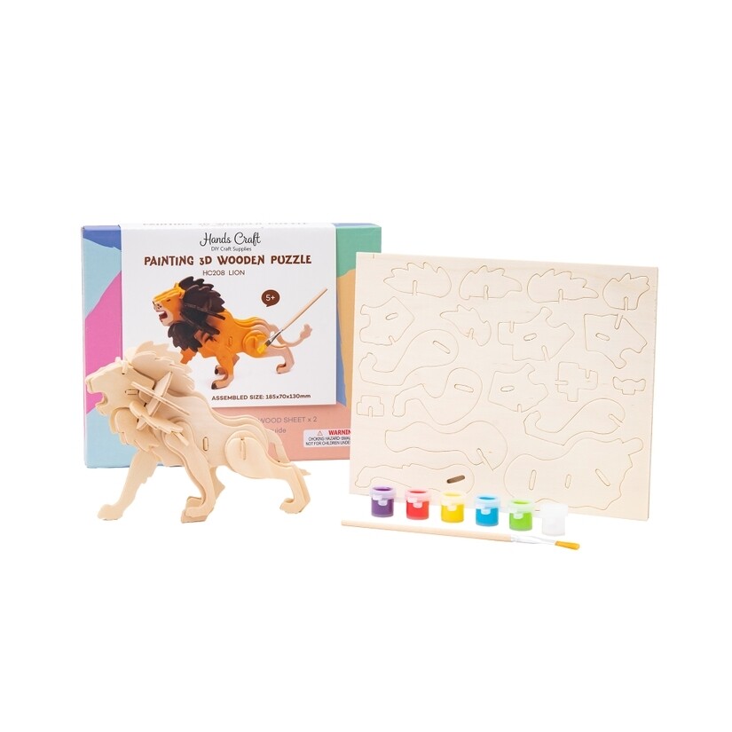Wooden Puzzle Paint Kit: Lion