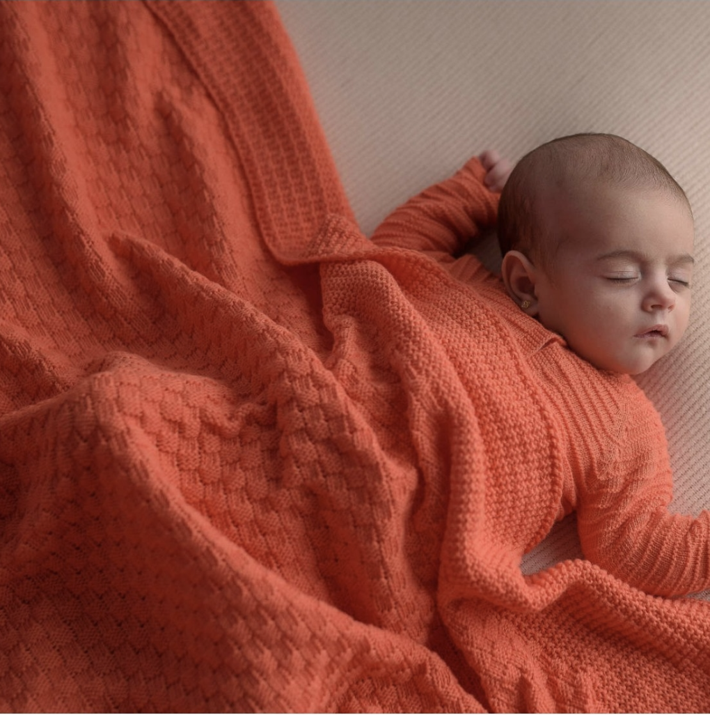 Knit Blanket - Coral