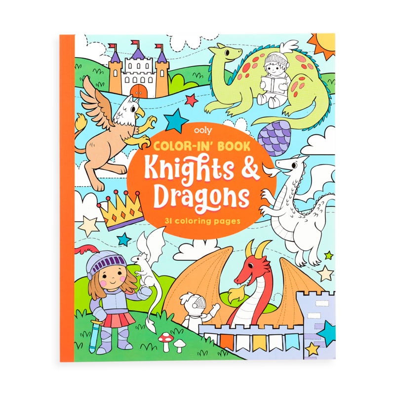 Color-in Book: Knights & Dragons