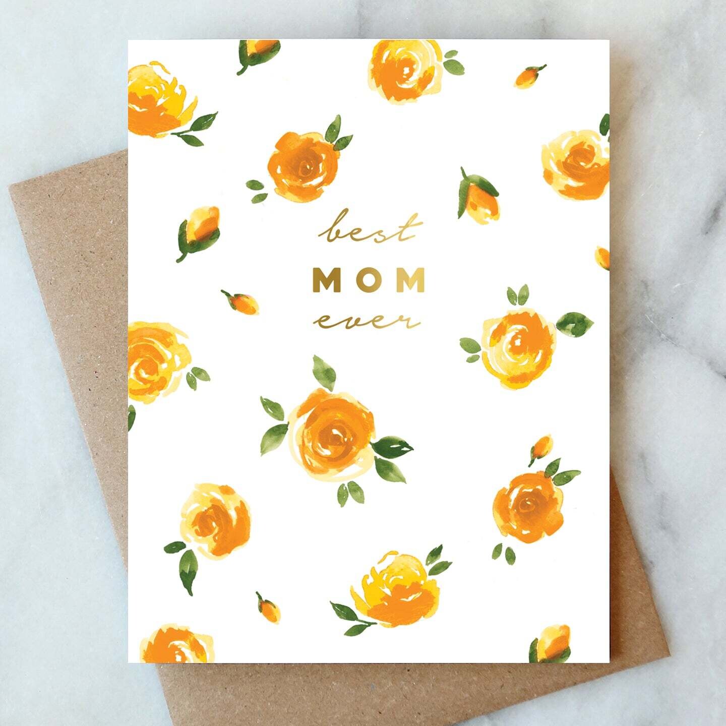 Best mom ever rose card