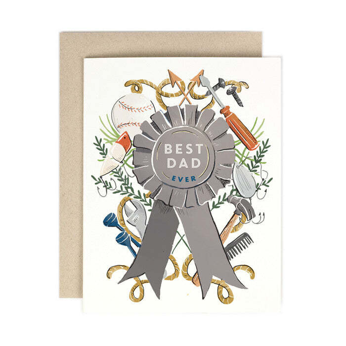 Best dad ever ribbon card
