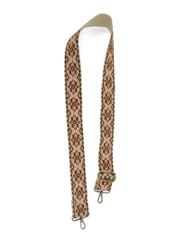 Embroidered Brn/Pink Joy Strap