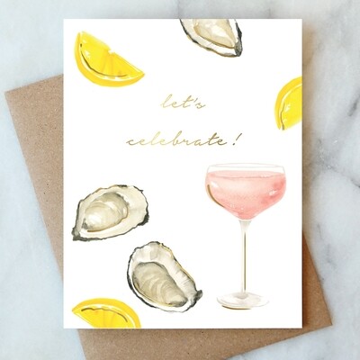 AJ Oysters and Rose Celebration Card