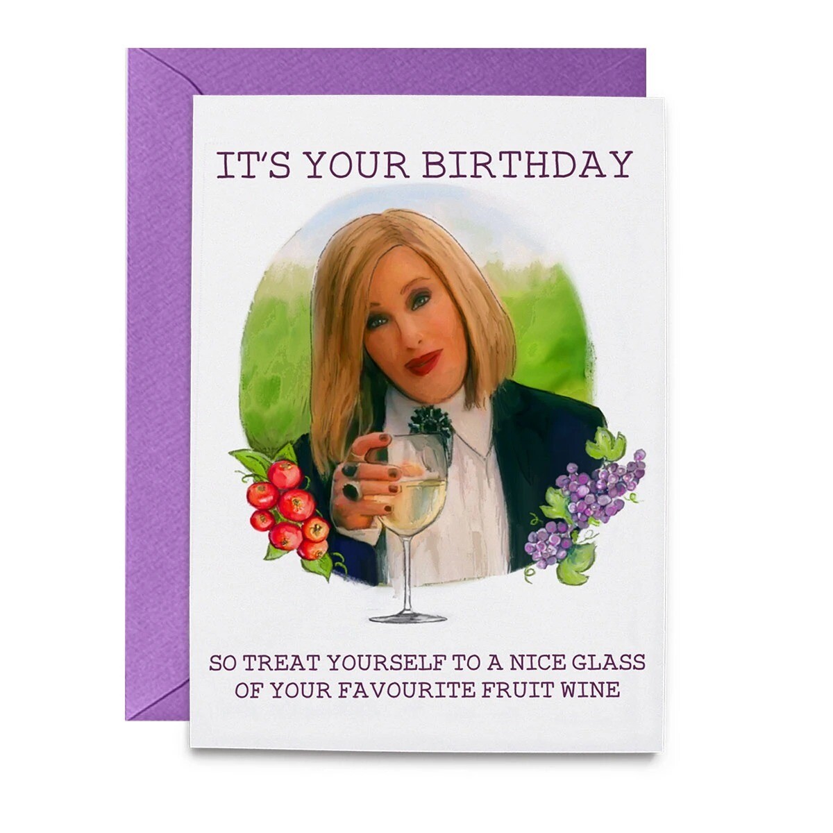 Moira Wine Birthday Card