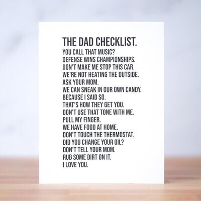 Dad Checklist Card