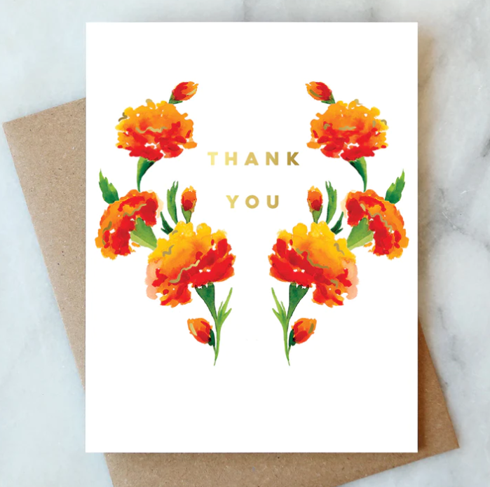 AJ Marigold Thank You Card