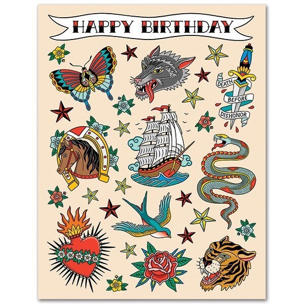 Tattoo Art Birthday Card