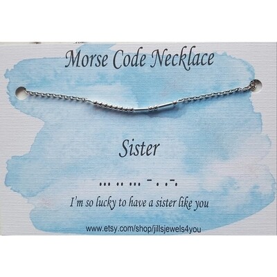 Sister Morse Code Necklace