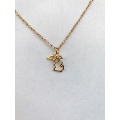 Michigan Love Necklace Gold