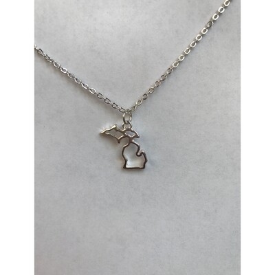 Michigan Charm Necklace Silver