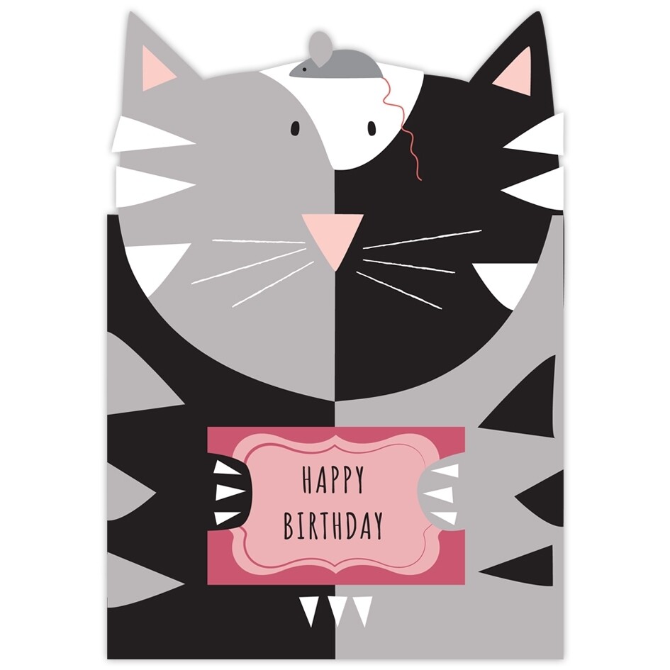 3D Cat Birthday Card