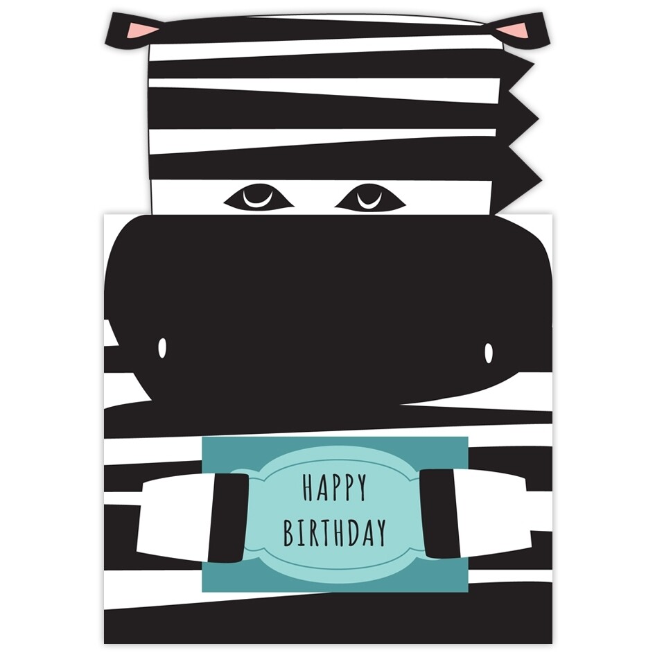 3D Zebra Birthday Card