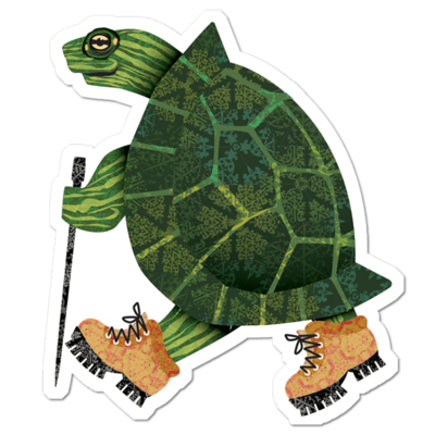 Hiking Turtle Sticker