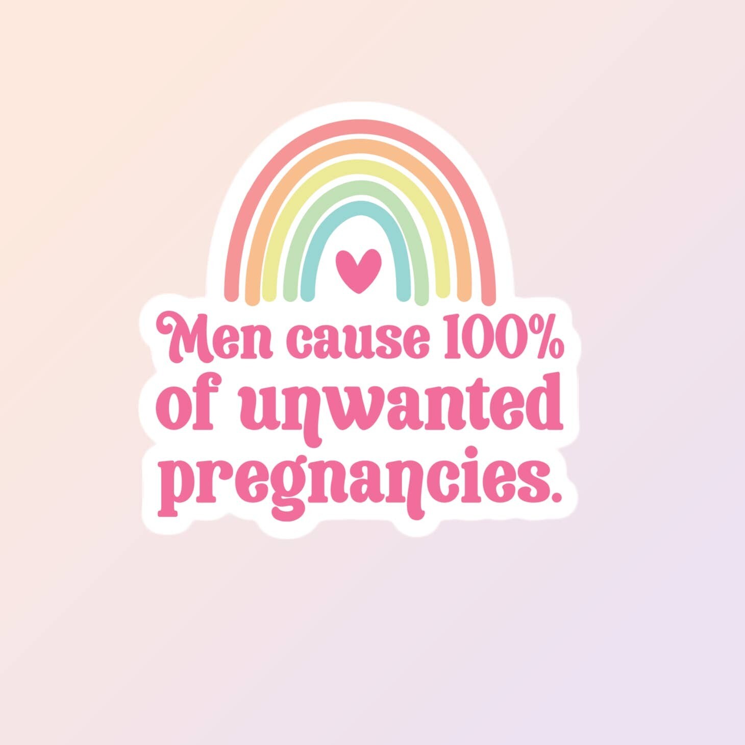 Men Cause 100% Unwanted Pregnancies Sticker