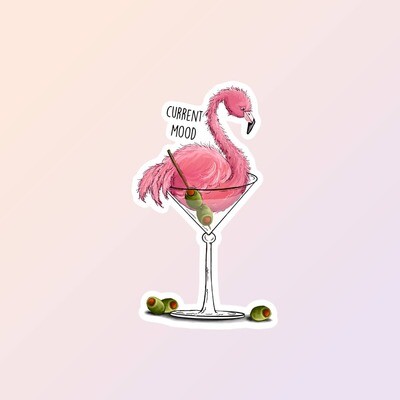 Funny Flamingo Sticker 
