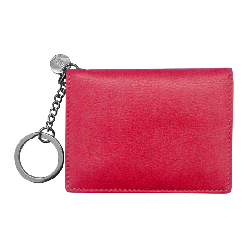 Red Key Ring Flap Card Case