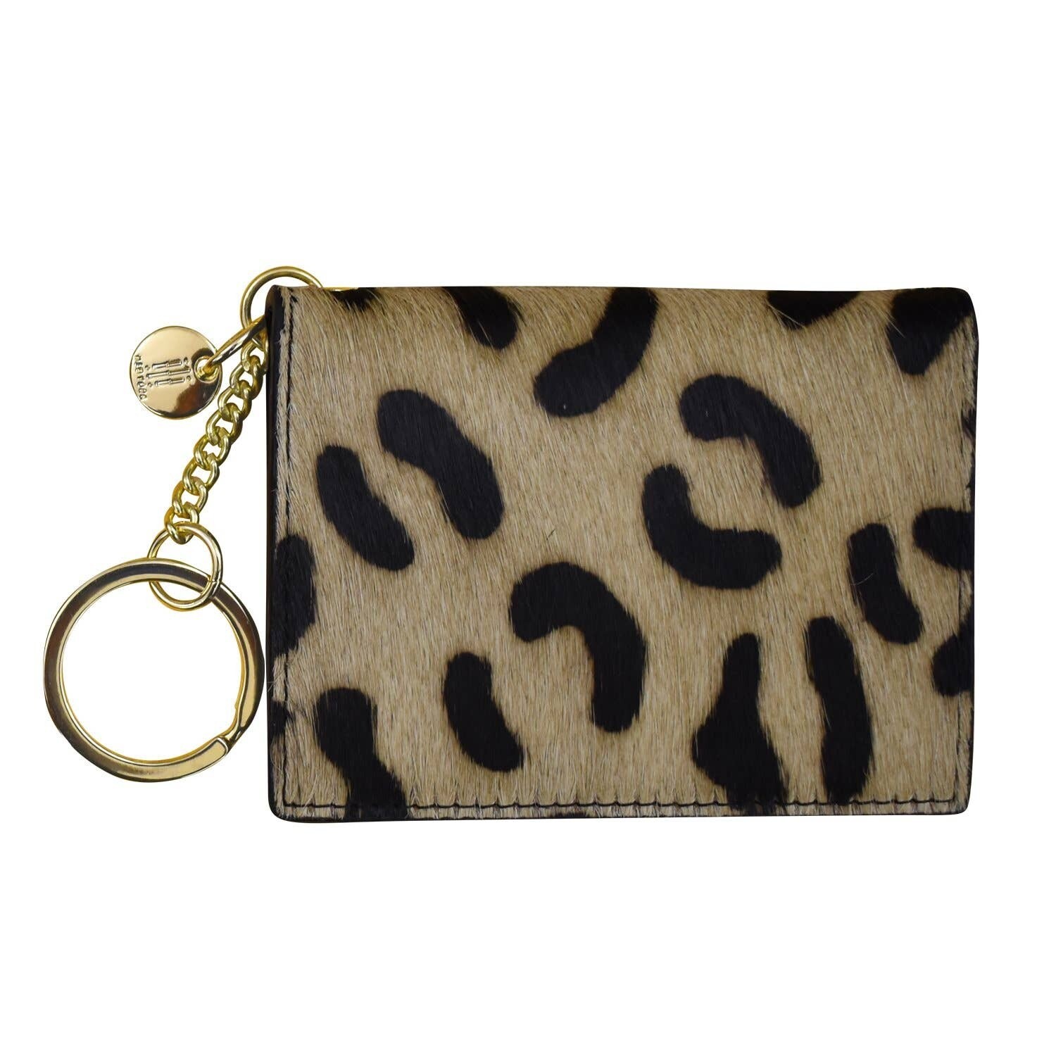 Leopard Key Ring Flap Card Case